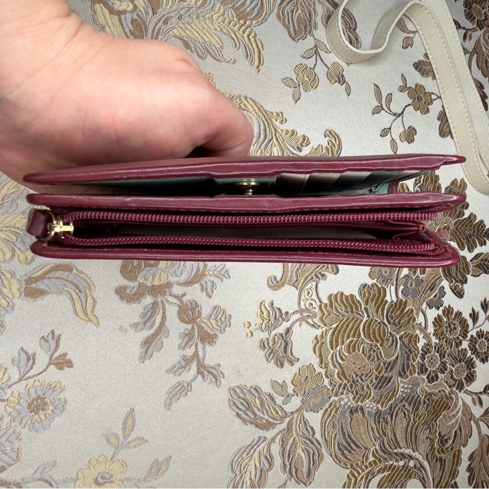 RADLEY LONDON Burgundy with pink green and white accents  Wallet with Dog Logo - Picture 12 of 14